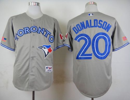Blue Jays #20 Josh Donaldson Grey Road Cool Base Stitched MLB Jersey - Click Image to Close